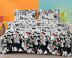 Дитячий полуторний комплект постільної білизни 150*220 ранфорс на блискавці (24385)