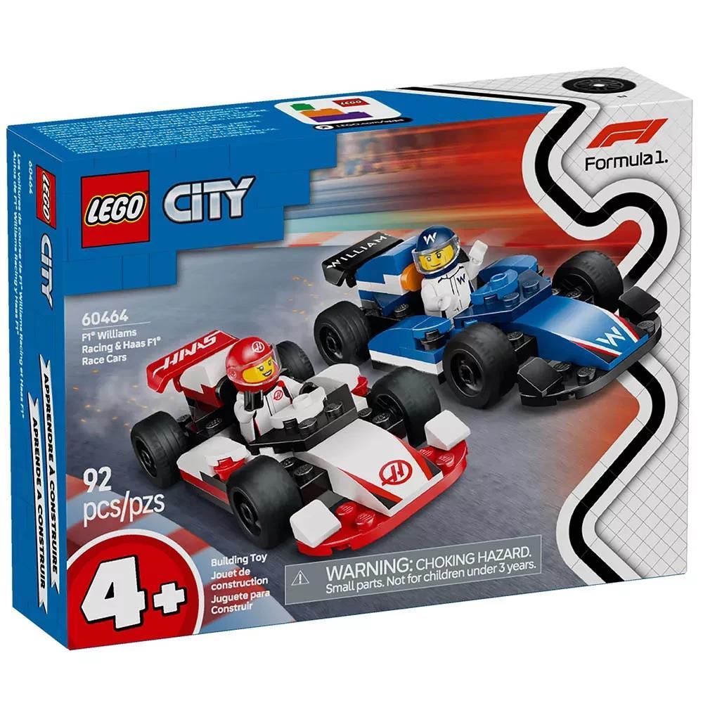 Конструктор LEGO City 60464 Автомобілі для перегонів F1 Williams Racing та Haas 92 дет 5x19x14 см, фото 1