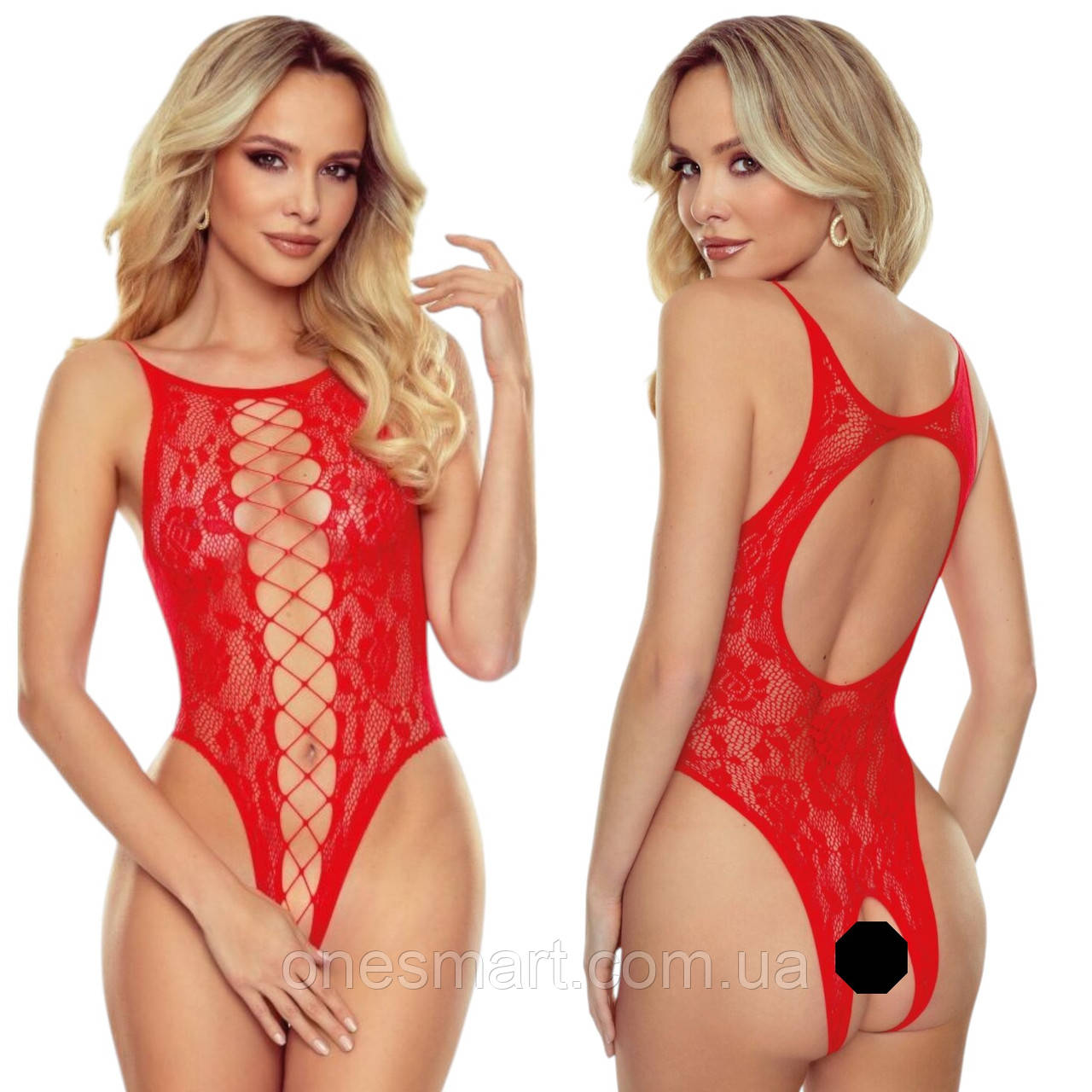 Бодістокінг Passion BS112 червоний сексуальний наряд для жінок підкреслює фігуру та стиль, фото 1