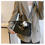 Жіноча сумка крос-боді 8810 на ремінці велика чорна, фото 5