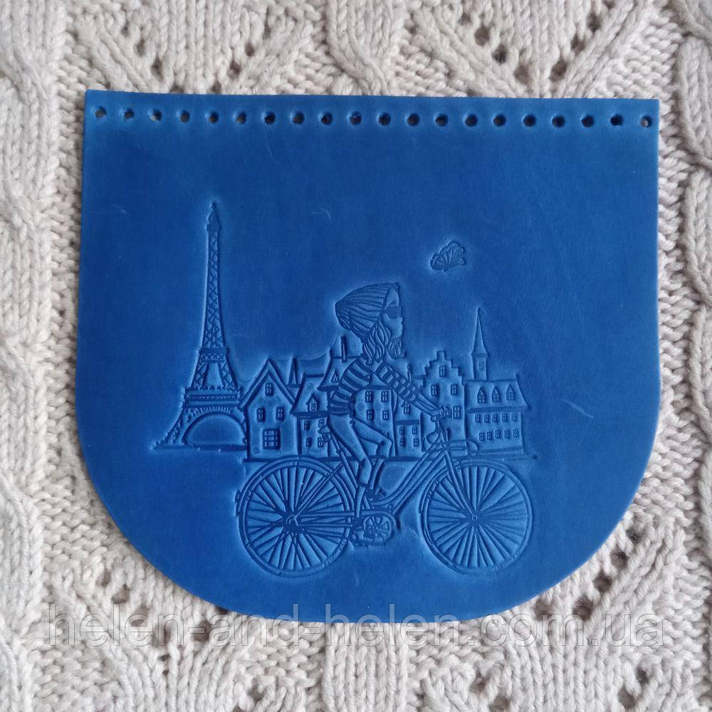 Клапан для сумки "Париж". Волошка, фото 1