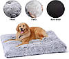 Лежанка ліжко для котів і собак із м'якого плюшу 50 x 40 см. Сірий Розмір М, фото 7