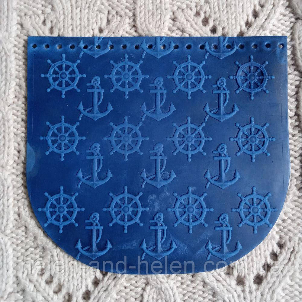 Клапан для сумки "Якоря". Волошка, фото 1