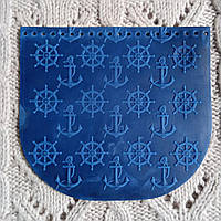 Клапан для сумки "Якоря". Волошка
