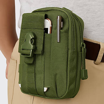 Чоловічий підсумок на пояс A50 (18х13х3 см) з кріпленням Mollе, Олива / Тактична поясна сумка