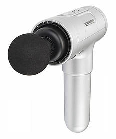 Бездротовий масажний пістолет Powermat PM-MAS-1800SM вібромасажер для тіла 6 насадок