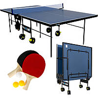 Стіл для настільного тенісу для гри в приміщенні та на вулиці THUNDER JOIN-15-BLUE