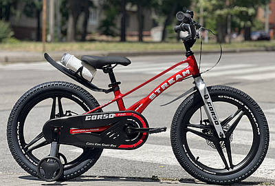 Дитячий велосипед 16" Corso Stream SM-46533 чорно-червоний на зріст 100-115 см