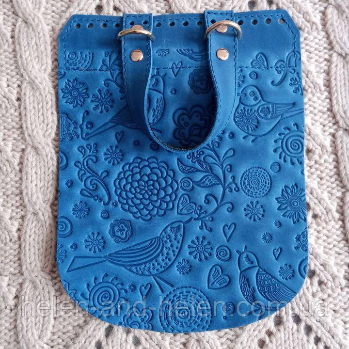 Клапан для рюкзака "Пташки". Колір "Волошка"., фото 1