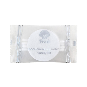 Косметичний набір Pearl у пакованні Flow Pack для готелів.