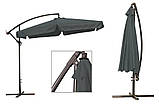 Садова парасоля, 3 метри з вентиляцією і ручкою, захист від сонця, терасна для саду сіра, фото 2