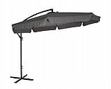 Садова парасоля, 3 метри з вентиляцією і ручкою, захист від сонця, терасна для саду сіра, фото 4