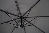 Садова парасоля, 3 метри з вентиляцією і ручкою, захист від сонця, терасна для саду сіра, фото 5