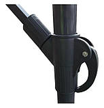 Садова парасоля, 3 метри з вентиляцією і ручкою, захист від сонця, терасна для саду сіра, фото 7