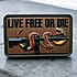 Патч шеврон зі змійкою Live free or die (Жити вільно або померти) на липучці ПВХ, фото 2