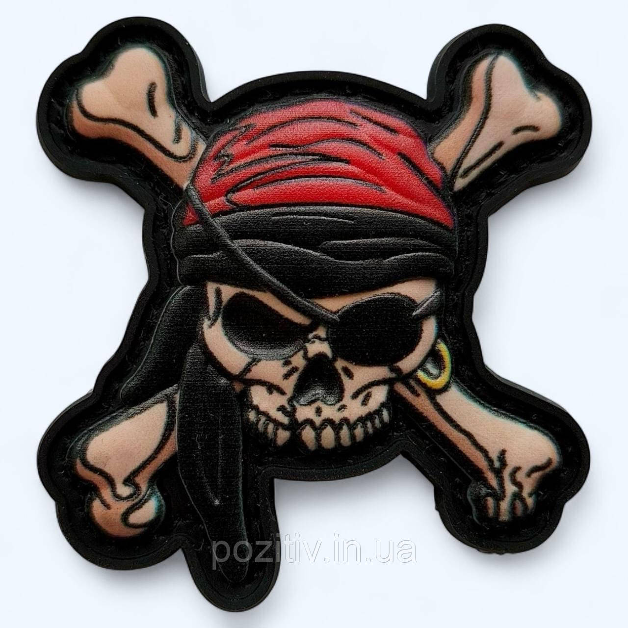 Патч/ Шеврон Череп Пірат на липучці ПВХ, фото 1