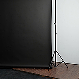 Чорний вініловий фотофон 250 х 400 см, Чорний студійний фон вініл 2,5 х 4 м, Матовий фотофон Чорний, фото 3