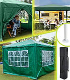 Павільйон, тент із бічними стінками зелений, стійкий, для дачі, торгівлі на природі, фото 3