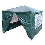 Павільйон, тент із бічними стінками зелений, стійкий, для дачі, торгівлі на природі, фото 4