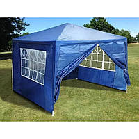 Садовий павільйон, альтанка, великий синій тент,  3×3м для дачі, пікніка, торгівлі