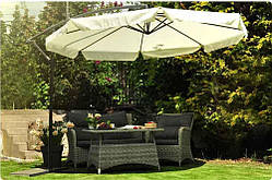 Садова парасолька бежева, вулична, 300 см, для саду, тераси, подвір'я