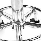 Стілець табурет для майстра зі спинкою на колесах з регулюванням висоти, білий колір, у сферу краси та масажу, фото 3