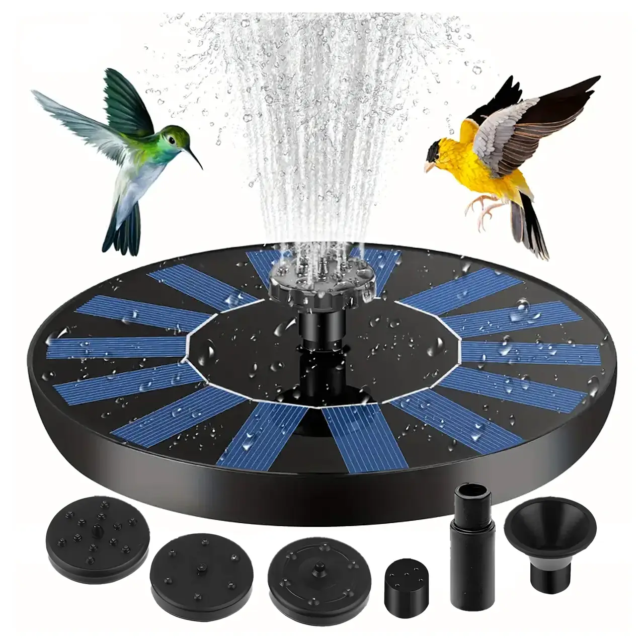 Садовий фонтан на сонячній батареї, декоративний фонтан для саду, ставка RC-K-1674, фото 1