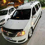 Дефлектор капоту (EuroCap) для Dacia Logan MCV 2004-2014 рр, фото 2