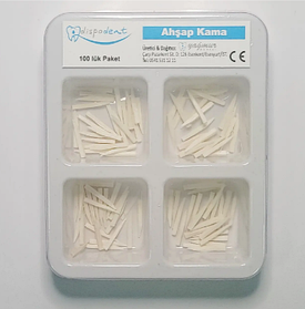 Клинці дерев'яні, 100шт/пак білі (Dispodent)