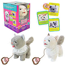 М'яка інтерактивна Кращий друг BF2509 кошка на повідку 33*12*24см УКР мова, ходить