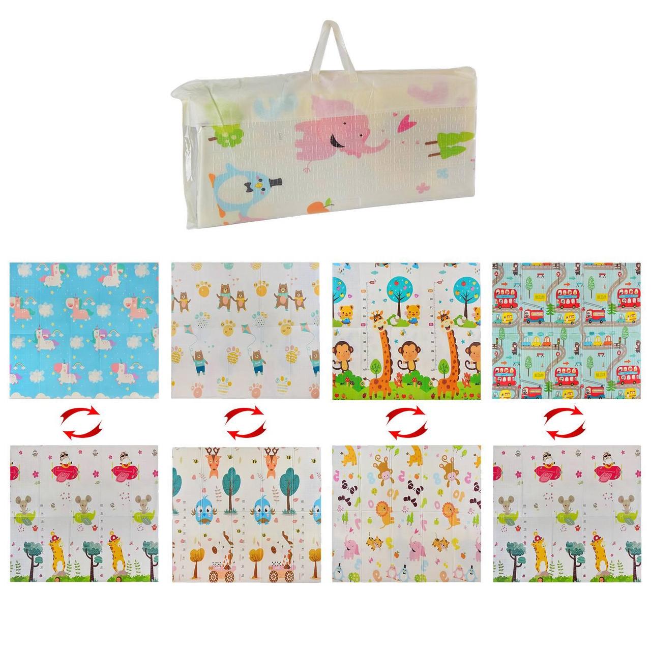 Дитячий двосторонній термокилимок К6603 200х180х0,8см в сумці, фото 1