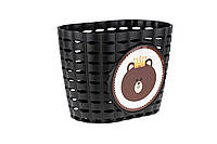 Кошик дитячий пластиковий на кермо ONRIDE Lio чорний для велосипедів 12-14"