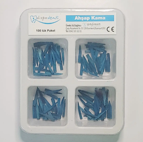 Клинці дерев'яні, 100шт/пак сині (Dispodent)