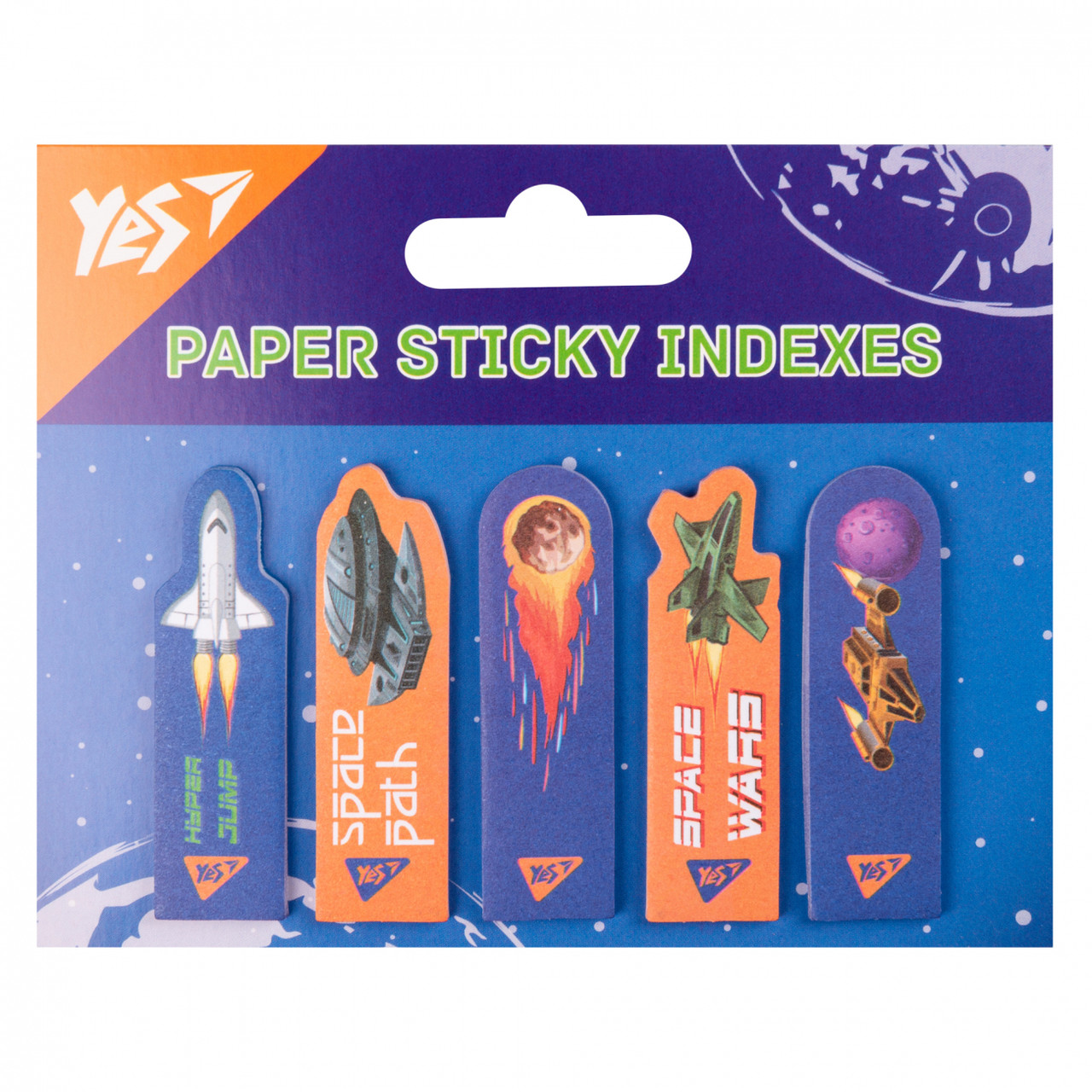 Індекси паперові Yes "Space", 55*15мм, 100 шт (5x20), фото 1