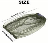 Антимоскітна сітка-накидка для голови хакі, фото 2