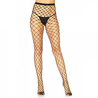 Колготки у сітку з перлами чорні Leg Avenue Faux pearl fence net tights O/S
