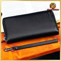 Місткий чоловічий клатч гаманець з натуральної шкіри Marco Coverna Чорний