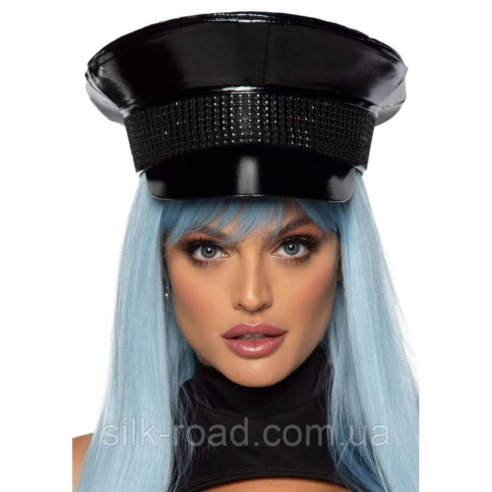 Військовий капелюх зі стразами One Size Rhinestone Trimmed Military Hat від Leg Avenue, чорний