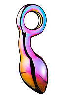 Анальний плаг із боросилікатного скла GLAMOUR GLASS CHUNKY RING PLUG