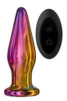 Анальна пробка з вібрацією скляна конусна Dream Toys GLAMOUR GLASS