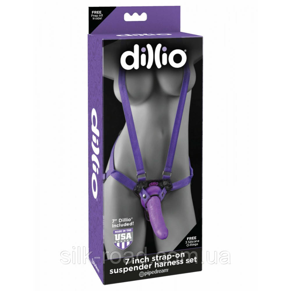 Страпон із підтяжками Pipedream Dillio фіолетовий