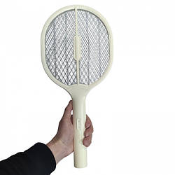 Електрична мухобійка ракетка (47x21 см) Електромухобійка/Ловчина для мух електрична Біла