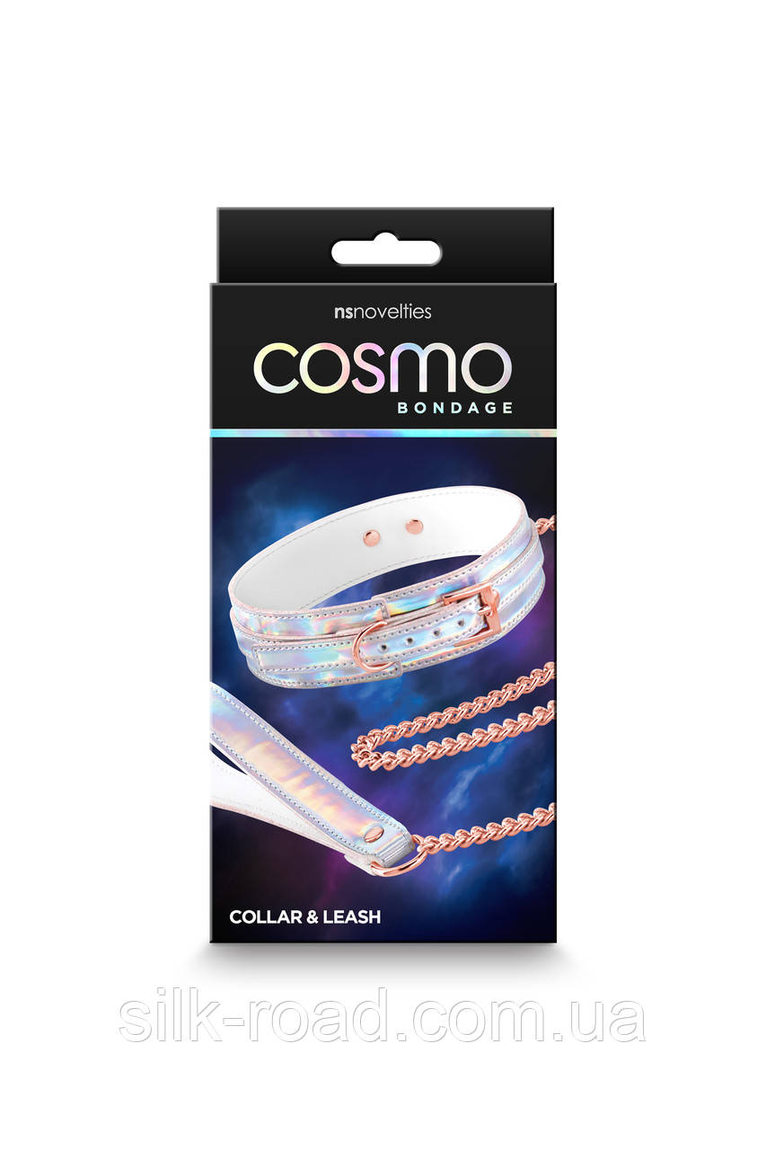Нашийник з повідцем NS Novelties COSMO BONDAGE COLLAR & LEASH RAINBOW