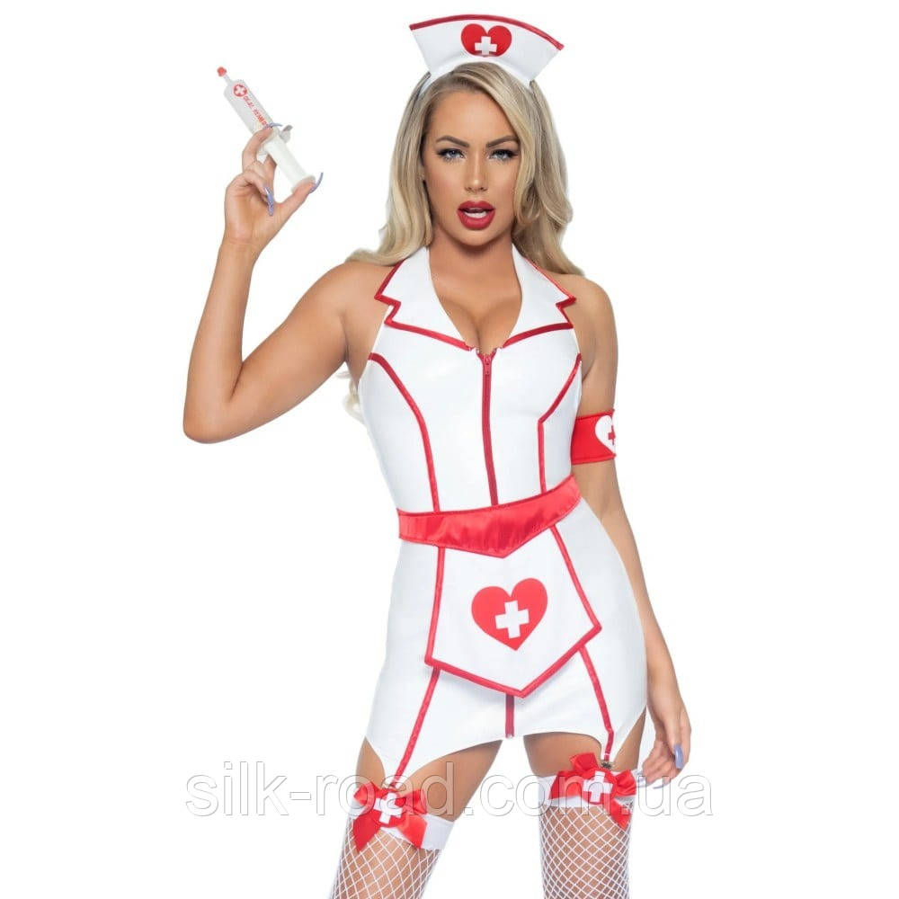 Костюм медсестри Leg Avenue ER Hottie, S, 4 предмети, білий