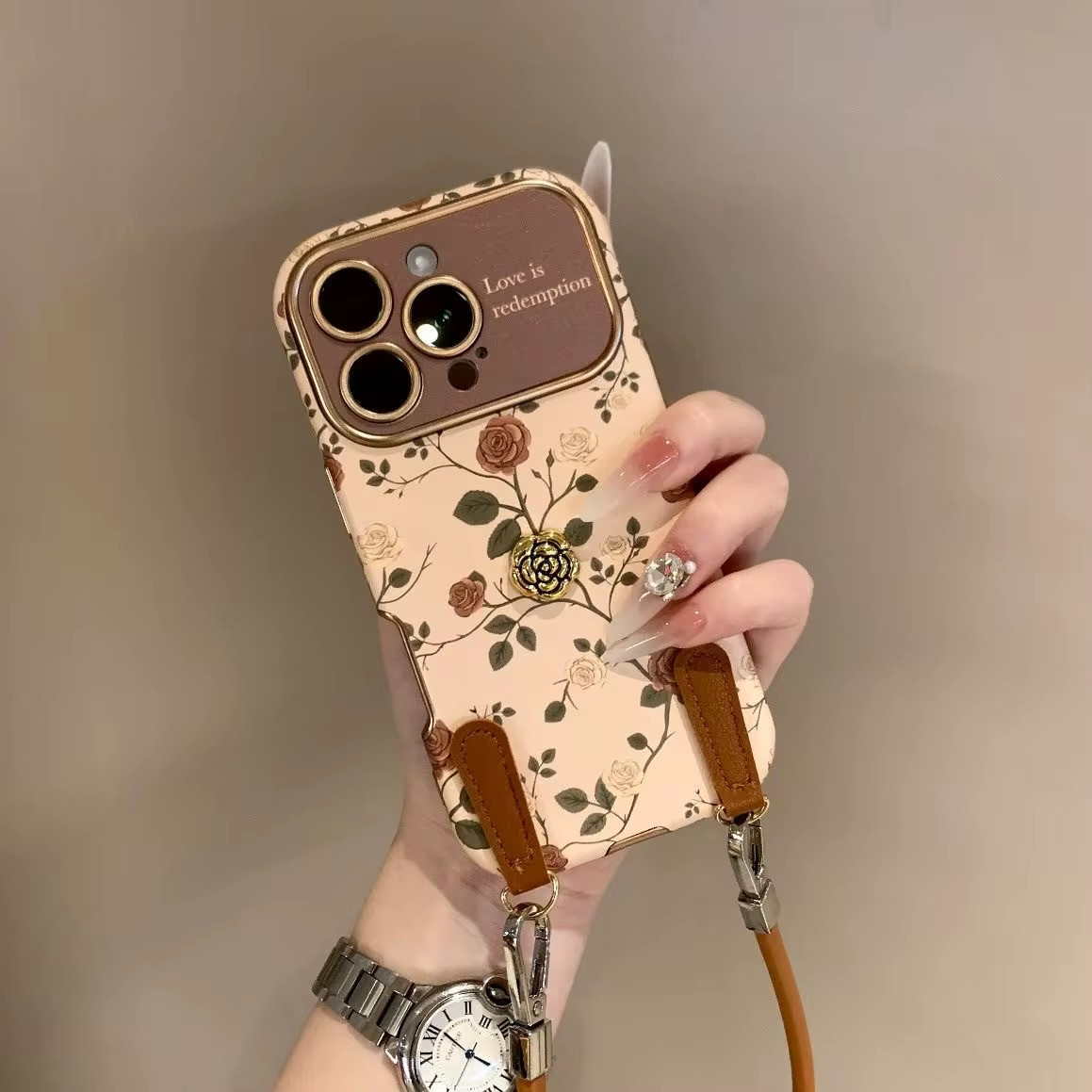 LEATHER ROSE CASE iPhone 12 Pro, фото 1