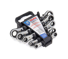 Набір накидних ключів з тріскачкою (6-22 мм) 5 шт. ALFA ALWRS5E-6-22