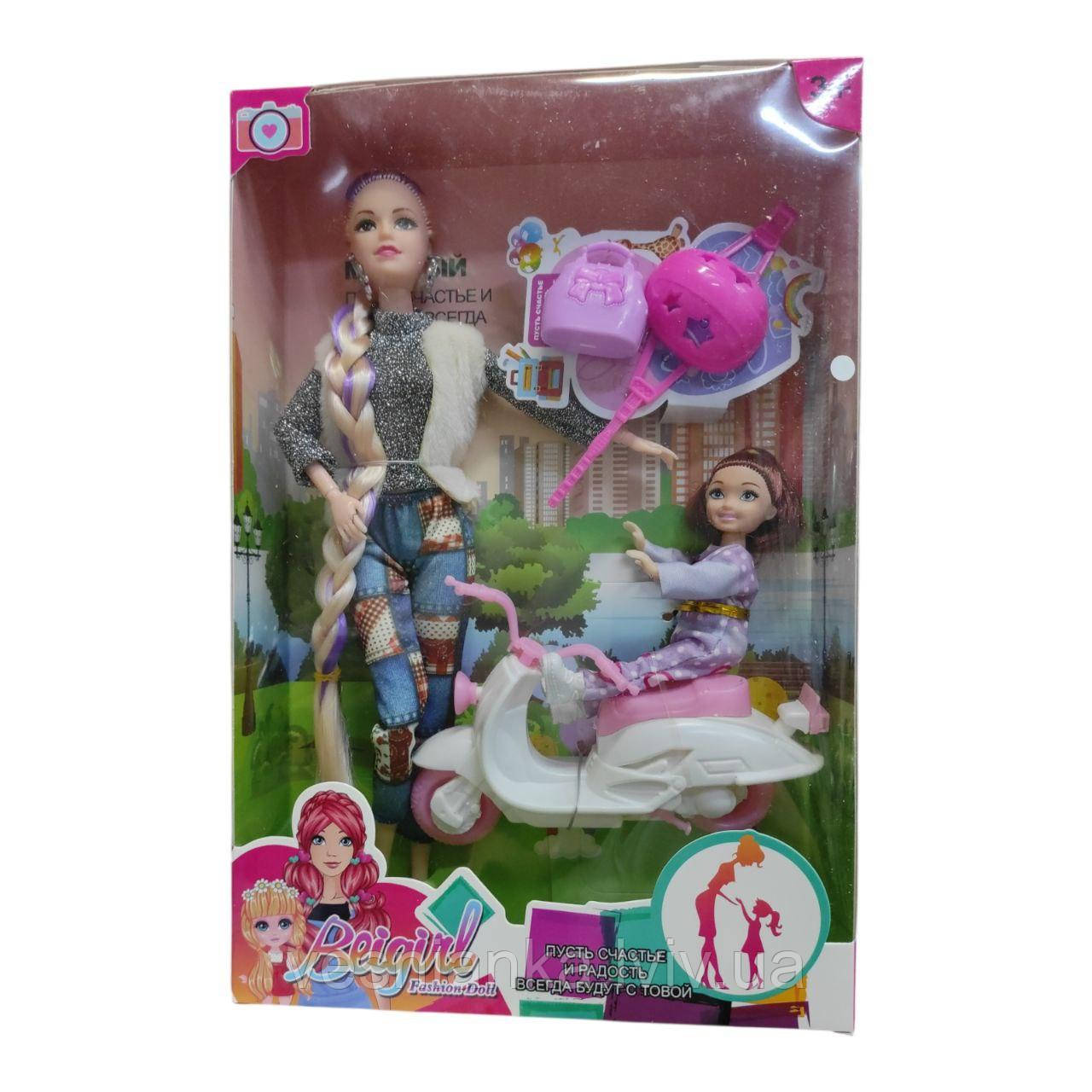 Лялька з дитиною, мопедом і аксесуарами, 2275-7, фото 1