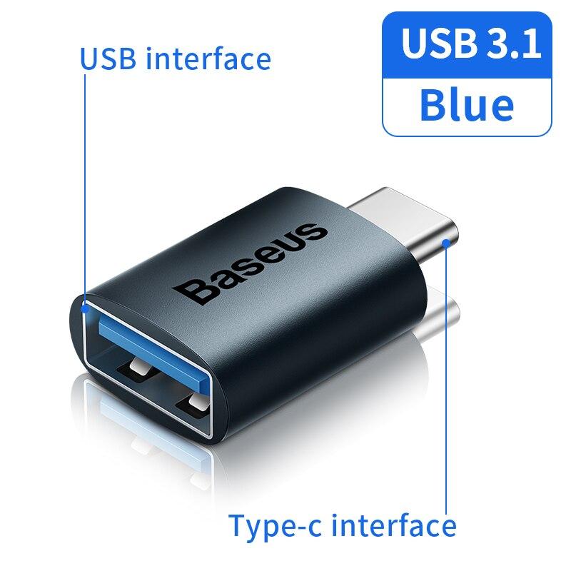 Перехідник-адаптер Baseus Ingenuity OTG USB 3.1 to Type-C (ZJJQ000003), фото 1