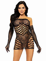 Сукня з рукавичками Leg Avenue, чорний