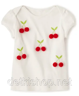 Дитяча біла футболка з коротким рукавом для дівчинки Gymboree 80 см (12-18М)